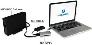 Adapter USB StarTech Thunderbolt - USB3.0 Thunderbolt - eSATA Srebrny (TB2USB3ES) 7
