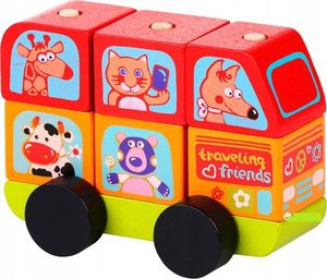 Cubika Drewniany Mini autobus Wesołe zwierzątka 18m+ Cubika 1