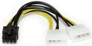 StarTech Molex x2 - PCIe 8-pin, 0.15m, Żółty (LP4PCIEX8ADP) 1