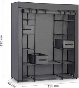 Massido Duża szafa tekstylna z szufladami Massido - grafitowa 5