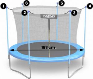 Neo-Sport NeoSport Siatka wewnętrzna do trampolin 183cm 6ft 2