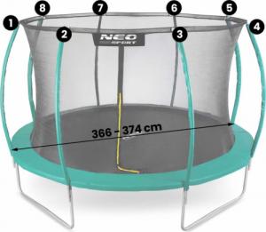 Neo-Sport NeoSport Siatka wewnętrzna do trampolin 374 cm 12ft 2