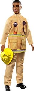 Lalka Barbie Barbie Barbie FXP05 - Zawody Lalka strażak Ken z czarnymi włosami, zabawki dla lalek od 3 lat 3