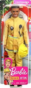 Lalka Barbie Barbie Barbie FXP05 - Zawody Lalka strażak Ken z czarnymi włosami, zabawki dla lalek od 3 lat 6