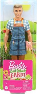 Lalka Barbie Barbie Barbie GJB62 - Fun on the Farm Lalka Ken z blond włosami i prosiakiem 6