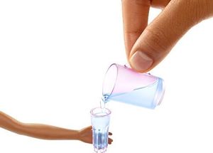 Lalka Barbie Barbie Barbie GHL85 - luksusowy zestaw mebli lodówka i lalka (brunetka) 5