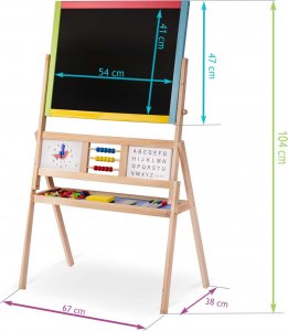Ricokids Duża magnetyczna kredowa tablica obrotowa z zegarem Ricokids - wielokolorowa 4