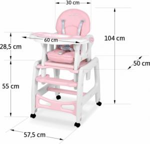 Ricokids Krzesełko do karmienia Sinco 5w1 różowe (7091) 6