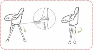 Ricokids Krzesełko do karmienia Milo ze stolikiem różowe (700002) 12