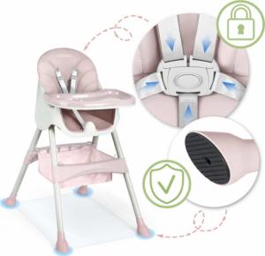 Ricokids Krzesełko do karmienia Milo ze stolikiem różowe (700002) 6