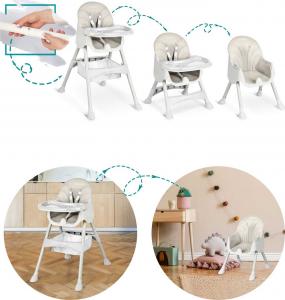 Ricokids Krzesełko do karmienia Milo ze stolikiem szare (700000) 4