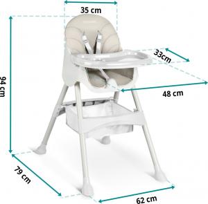 Ricokids Krzesełko do karmienia Milo ze stolikiem szare (700000) 8