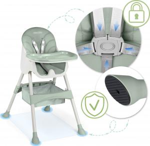 Ricokids Krzesełko do karmienia Milo ze stolikiem zielone (700001) 3