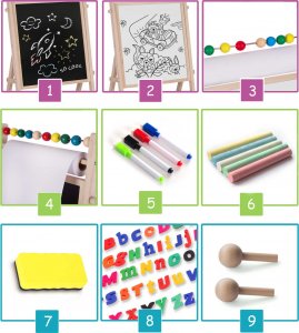 Ricokids Magnetyczna kredowa tablica obrotowa Ricokids 10