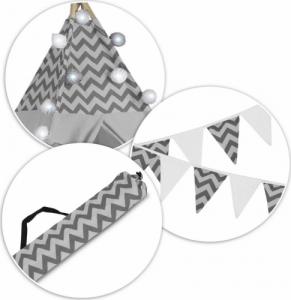 Ricokids Namiot tipi dla dzieci z girlandą i światełkami - szare 4