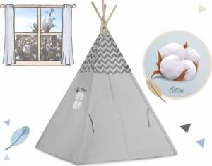 Ricokids Namiot tipi dla dzieci z girlandą i światełkami - szare 6