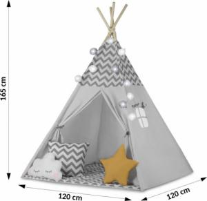 Ricokids Namiot tipi dla dzieci z girlandą i światełkami - szare 9