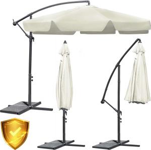 Plonos Parasol ogrodowy składany 6 segmentów beżowy 350cm 2