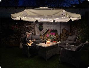 Plonos Parasol ogrodowy składany 6 segmentów beżowy 350cm 4