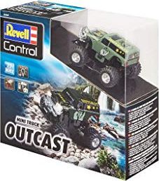 Revell Revell Control 23507 Mini RC Monster Truck Outcast z pilotem 27 MHz z funkcją ładowania, z resorowanymi osiami, oświetleniem LED 8 małych zdalnie sterowanych samochodów, długość: ok. 8 cm 4