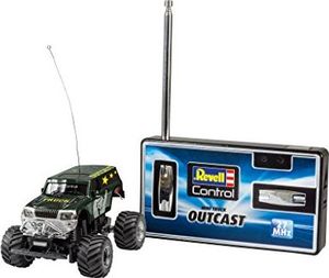 Revell Revell Control 23507 Mini RC Monster Truck Outcast z pilotem 27 MHz z funkcją ładowania, z resorowanymi osiami, oświetleniem LED 8 małych zdalnie sterowanych samochodów, długość: ok. 8 cm 5