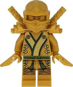 LEGO Ninjago Minifigurka Lloyd jako złoty ninja z 2 złotymi mieczami 2