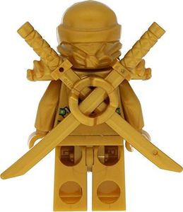 LEGO Ninjago Minifigurka Lloyd jako złoty ninja z 2 złotymi mieczami 3