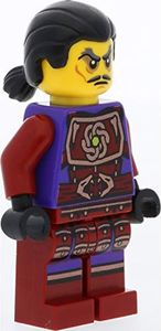 LEGO Minifigurka Ninjago: clouse czarnego maga (włosy z warkoczem) z mieczami (rywalizacja żywiołów) 2