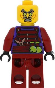 LEGO Minifigurka Ninjago: clouse czarnego maga (włosy z warkoczem) z mieczami (rywalizacja żywiołów) 4
