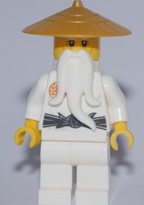 Figurka LEGO LEGO Ninjago: Minifigurka Master Wu / Sensei Wu z różdżką (70596) RZADKA WERSJA 2