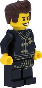 LEGO Ninjago Minifigurka: Grand Master / Grand Sensei Dareth w czarnym złotym smoku z mieczami (The Ninjago Movie) 2