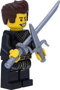 LEGO Ninjago Minifigurka: Grand Master / Grand Sensei Dareth w czarnym złotym smoku z mieczami (The Ninjago Movie) 9