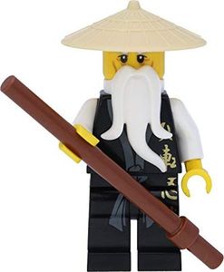 LEGO Minifigurka Ninjago: Sensei Wu w czarnej szacie z bronią (The Golden Weapons) 6