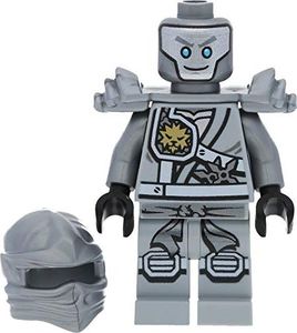 LEGO Minifigurka Ninjago: Tytanowy Zane (szary / srebrny ninja) z mieczami - rywalizacja żywiołów 4