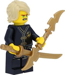 LEGO Minifigurka Ninjago: Lloyd (Black Wu-Cru Training Gi) z mieczami 2