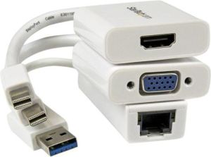 Adapter AV StarTech DisplayPort Mini - HDMI DisplayPort Mini - D-Sub (VGA) biały (MACAMDPGBK) 2