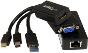 Adapter AV StarTech DisplayPort Mini - HDMI DisplayPort Mini - D-Sub (VGA) czarny (MSTP3MDPUGBK) 1