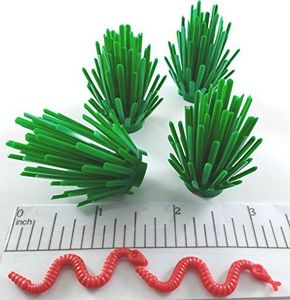 LEGO LEGO Western - 4 zielone krzaki / żywopłoty / rośliny + 2 czerwone węże 2