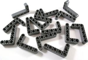 LEGO 15 elementów LEGO TECHNIC Ramię podnoszące 3x5 w kształcie litery L w nowym ciemnoszarym kolorze. 1