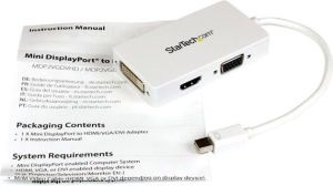Adapter AV StarTech DisplayPort Mini - HDMI - D-Sub (VGA) - DVI biały (MDP2VGDVHDW) 3