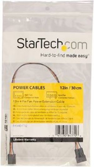 StarTech 4-pin - 4-pin, 0.3m, Wielokolorowy (FAN4EXT12) 2