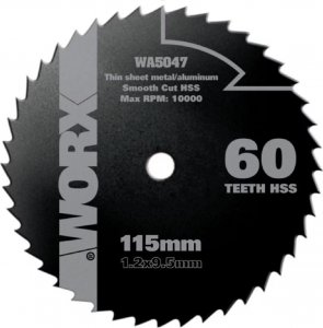 Worx tarcza 115 mm, 60 zębów, stal hss, worxsaw 1