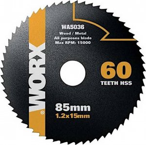 Worx tarcza 85 mm, 60 zębów, stal hss, worxsaw 1