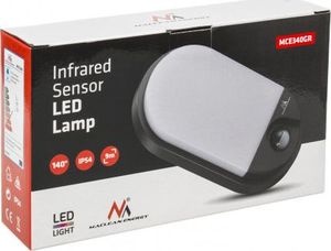 Kinkiet Maclean Lampa LED Maclean MCE340 GR 15W czujnik ruchu na podczerwień 2
