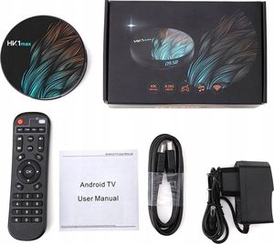 Odtwarzacz multimedialny HK1 MAX ANDROID SMART TV BOX 4/64 GB + KLAWIATURA 4