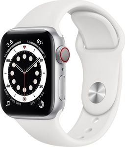 Smartwatch Apple Watch 6 GPS + Cellular 40mm Silver Alu White Sport Biały  (M06M3WB/A) 1