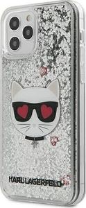 Karl Lagerfeld Etui Karl Lagerfeld Choupette Liquid Glitter HardCase do iPhone 12 Pro Max srebrne 1
