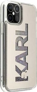 Karl Lagerfeld Etui Karl Lagerfeld Logo Glitter Hardcase do iPhone 12 mini srebrne 1