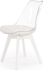 Selsey Krzesło Sigetec transparentne z białą podstawą 1