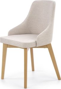 Selsey Krzesło tapicerowane Berlas kremowe - dąb miodowy 1